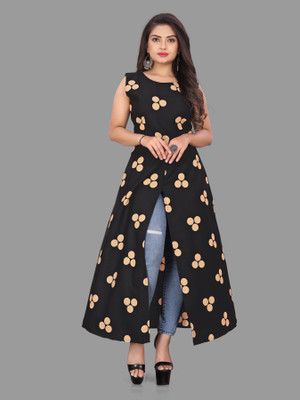 tanvi creation Women Printed Straight Kurta(Beige)