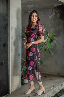 XYC Women Printed A-line Kurta(Multicolor)