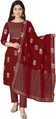 GODWEEN Women Kurti Pant Dupatta Set
