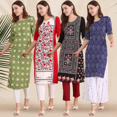 1 Stop Fashion Women Printed A-line Kurta(Multicolor)