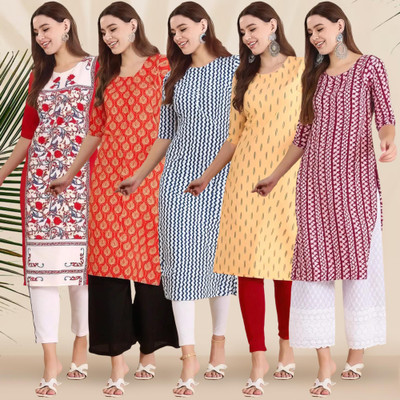 1 Stop Fashion Women Printed A-line Kurta(Multicolor)