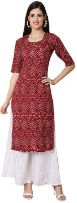 The Designer labels Women Bandhani Straight Kurta(Red)