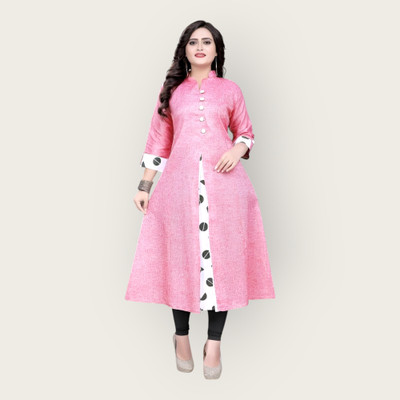 Texpa Creation Women Solid A-line Kurta(Pink)