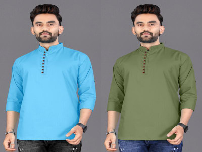 click n buy Men Solid Straight Kurta(Multicolor)