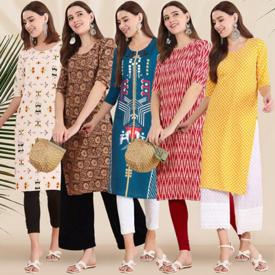 EthnicBasket Women Printed A-line Kurta(Multicolor)