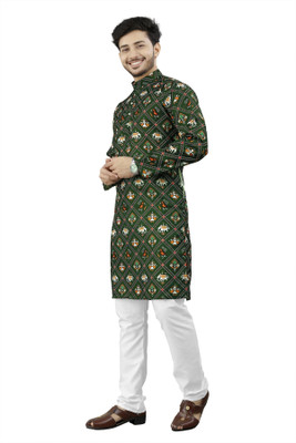 DHASU TRENDZ Men Printed Straight Kurta(Multicolor)