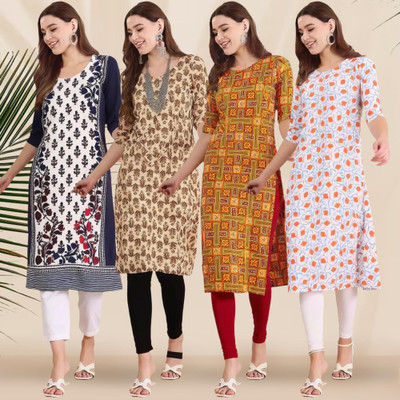 1 Stop Fashion Women Printed A-line Kurta(Multicolor)