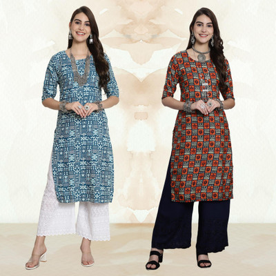 Moda Rapido Women Printed A-line Kurta(Multicolor)