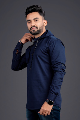 VELLOSTA Men Solid A-line Kurta(Blue)
