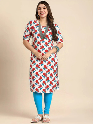 EthnicBasket Women Printed A-line Kurta(Red)