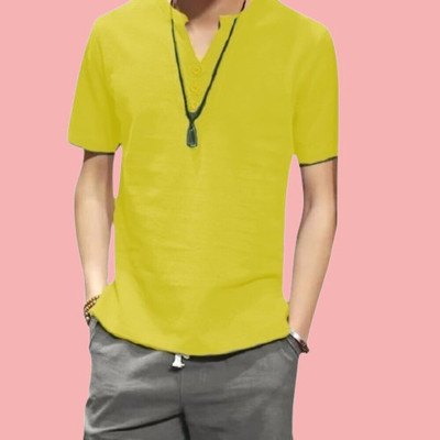 Super Westron Men Solid Straight Kurta(Green)