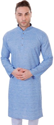 MAHARAJA Men Solid Straight Kurta(Light Blue)