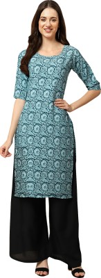 1 Stop Fashion Women Printed Straight Kurta(Light Blue, Dark Blue, White)