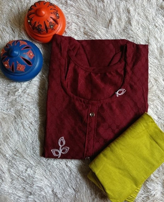 Josh Women Solid A-line Kurta(Maroon)