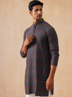 Jompers Men Embellished Straight Kurta(Multicolor)