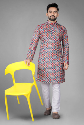DHASU TRENDZ Men Printed Straight Kurta(Multicolor)