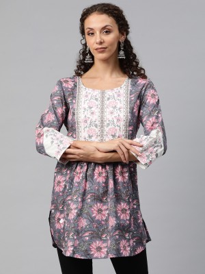 Readiprint Fashions Women Printed A-line Kurta(Blue)