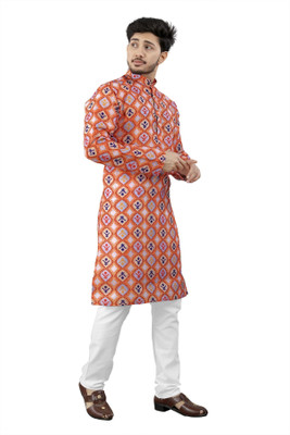 DHASU TRENDZ Men Printed Straight Kurta(Multicolor)