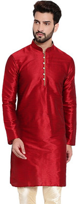 JEXI Men Self Design Ethnic Dress Kurta(Red)