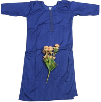 ANNAMALAIYAR TEX Women Solid Straight Kurta(Dark Blue)