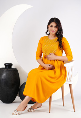 simran Women Embroidered Anarkali Kurta(Yellow)