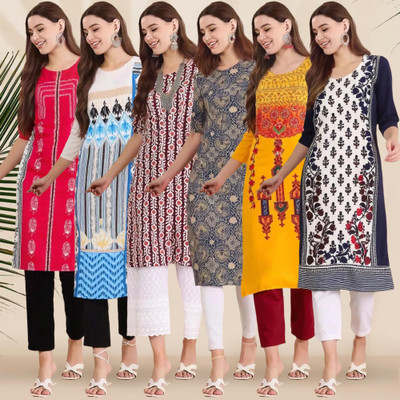1 Stop Fashion Women Printed A-line Kurta(Multicolor)