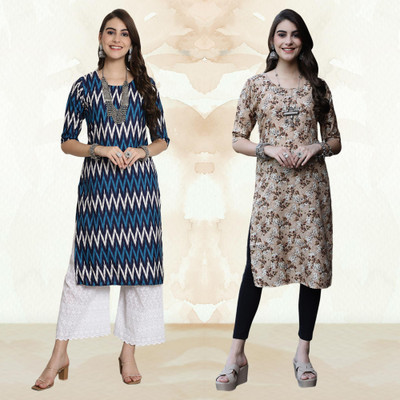 Moda Rapido Women Printed A-line Kurta(Multicolor)