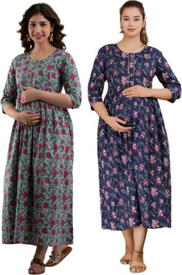 KRISHNA VASTRAM Women Floral Print Anarkali Kurta(Multicolor)