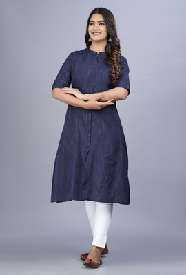 EMPIRE STYLE Women Solid A-line Kurta(Dark Blue)