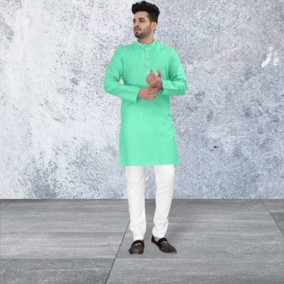 Shilpicare Men Solid Straight Kurta(Light Green)