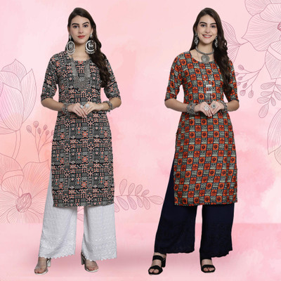 EthnicBasket Women Printed A-line Kurta(Multicolor)
