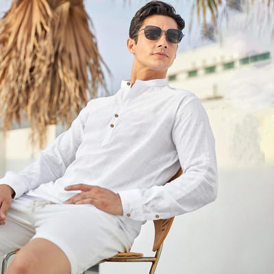 EDIN ENTERPRISES Men Solid Straight Kurta(Beige)