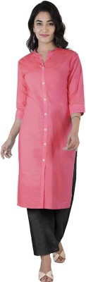 RANAK CREATION Women Solid Frontslit Kurta(Pink)