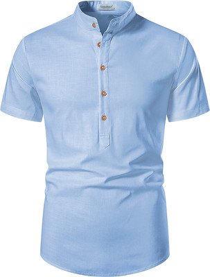 Edinwolf Men Solid A-line Kurta(Blue)