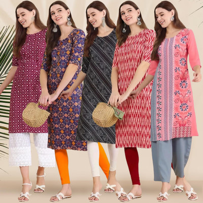1 Stop Fashion Women Printed A-line Kurta(Multicolor)