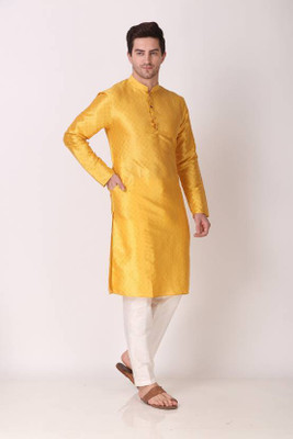 Maruti Enterprise Men Printed Ethnic Dress Kurta(Yellow)