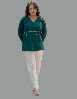Ayaan Fashion Women Solid Straight Kurta(Blue)