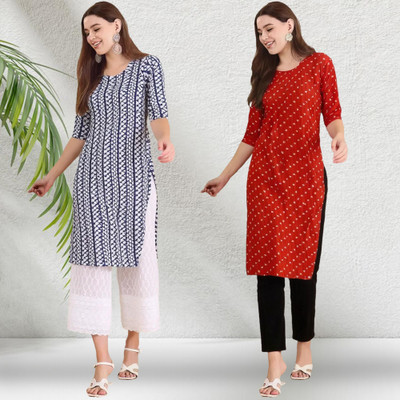 1 Stop Fashion Women Printed A-line Kurta(Multicolor)