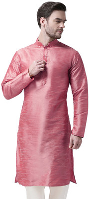 SG LEMAN Men Self Design Straight Kurta(Purple)