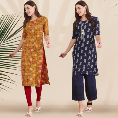 EthnicBasket Women Printed A-line Kurta(Multicolor)