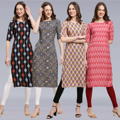 1 Stop Fashion Women Printed A-line Kurta(Multicolor)