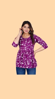 chhaaya fashion Women Solid A-line Kurta(Purple)