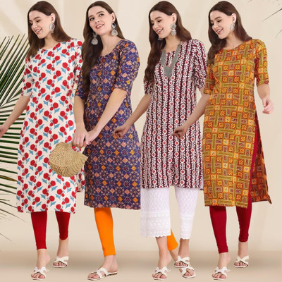 1 Stop Fashion Women Printed A-line Kurta(Multicolor)