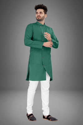 DIAMOND CLUSTER Men Self Design Trail Cut Kurta(Multicolor)