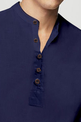ALVIN ENTERPRISE Men Solid Casual Dark Blue Shirt