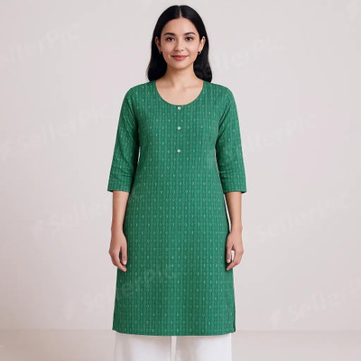 SK JIYA Women Floral Print A-line Kurta(Light Green)