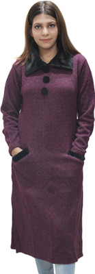 Hautemoda Women Solid Straight Kurta(Purple)