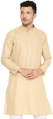 MAHARAJA Men Solid Straight Kurta(Brown)
