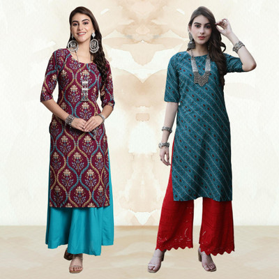 Moda Rapido Women Printed A-line Kurta(Multicolor)