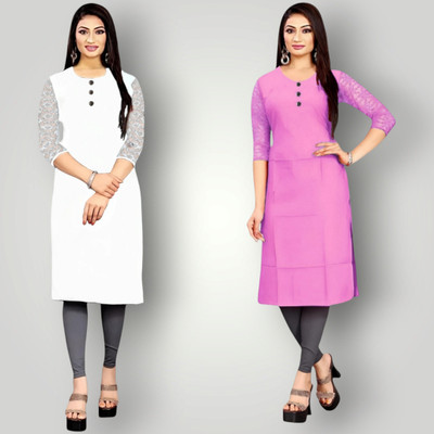 Coft Women Solid Straight Kurta(Multicolor)